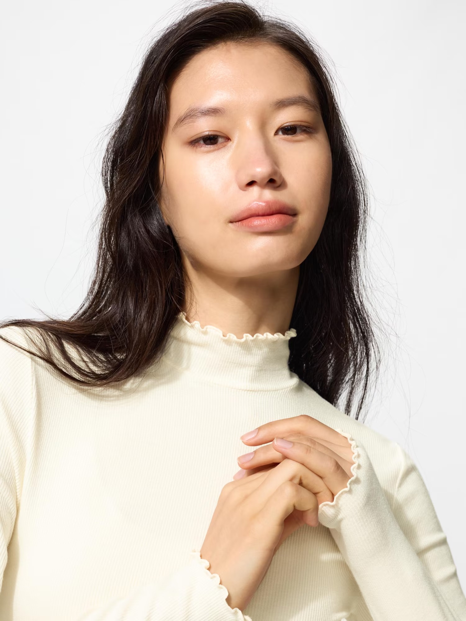 유니클로 엑스트라 웜 히트텍 캐시미어 블렌드 리브 하이넥 티셔츠 26FW 여성 이너 내의 - 상세 이미지 4