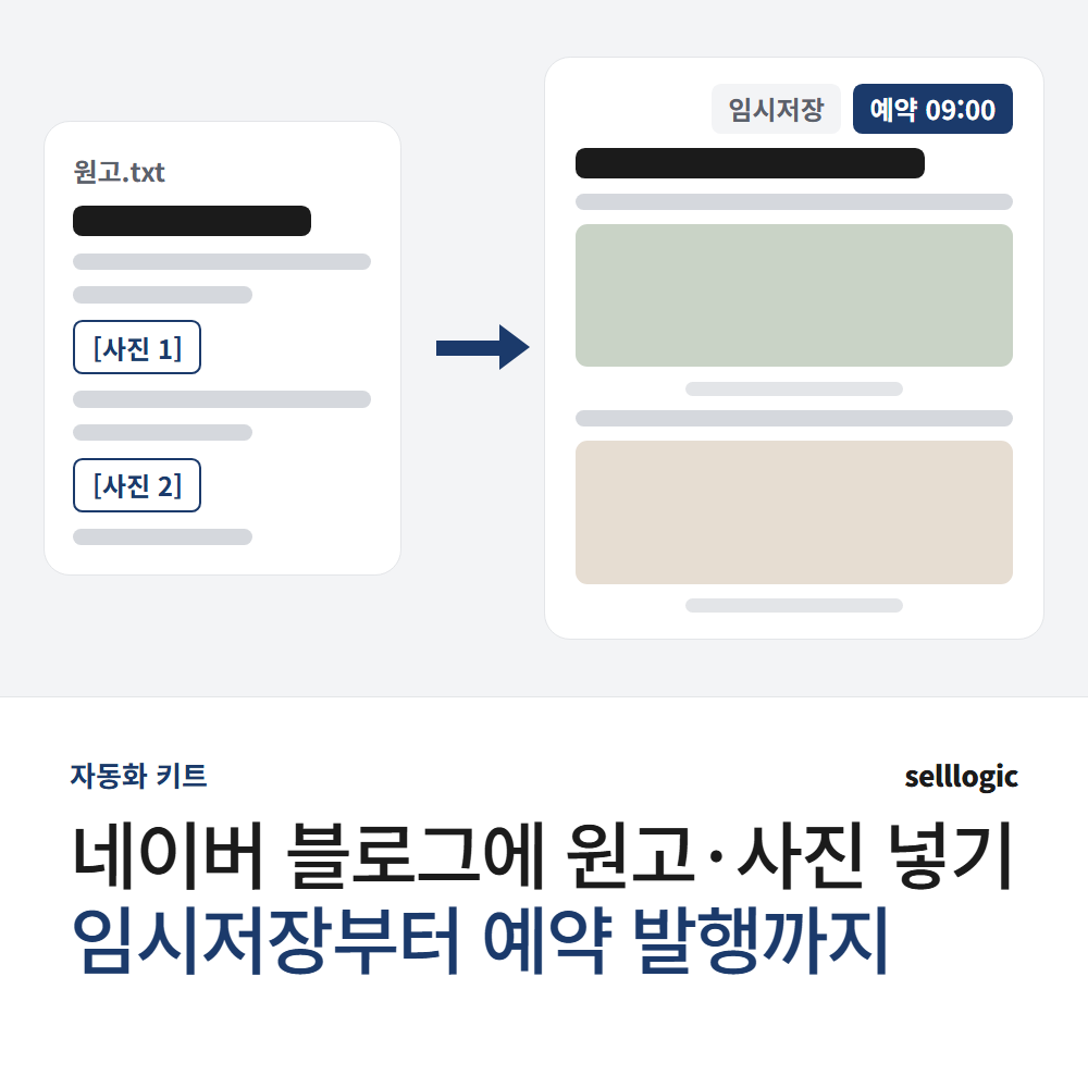 블로그 자동화 예약발행 포스팅 사진 임시저장 키트 - 상품 이미지