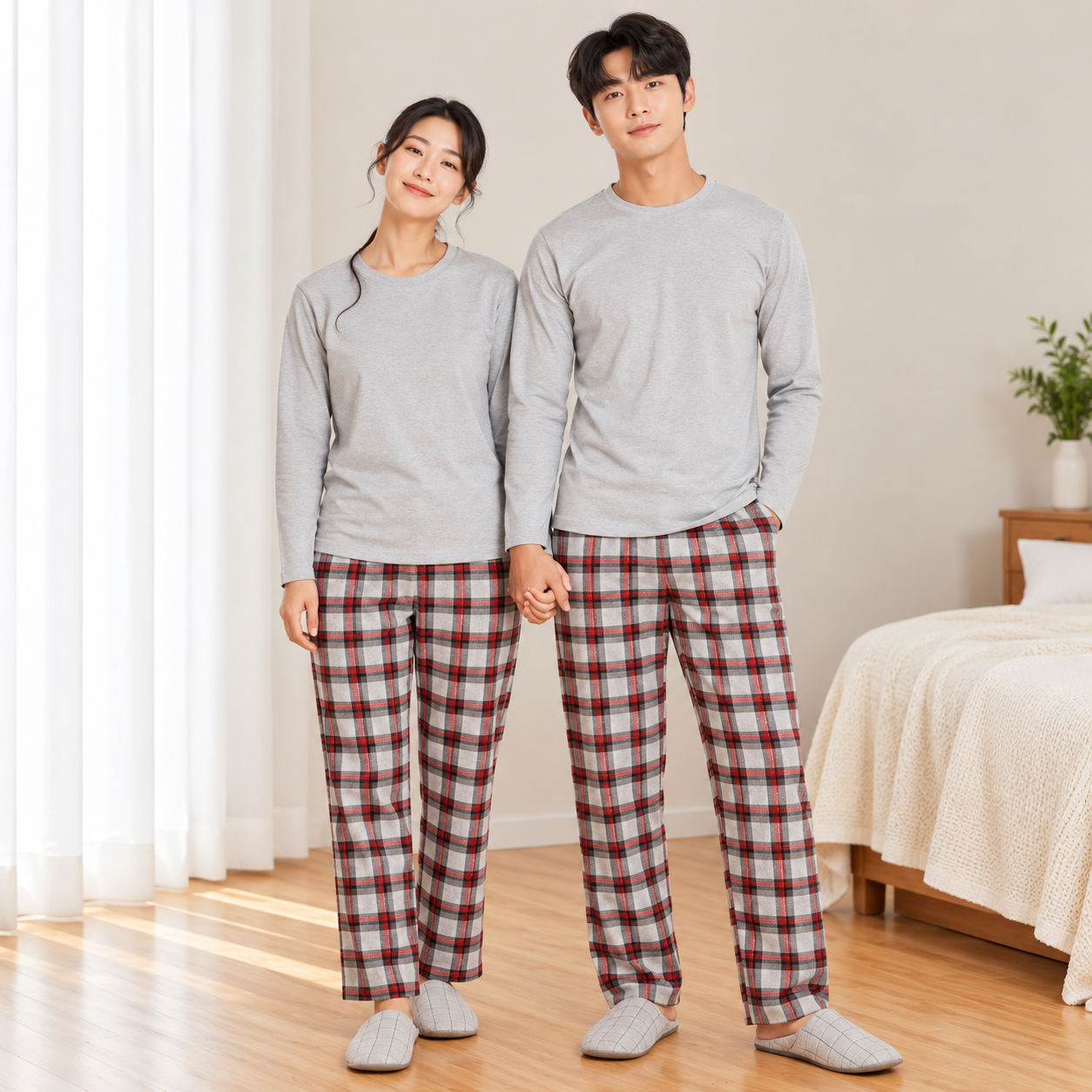 마누아 국산 다이마루 면100 남녀 9부 파자마 ap9 201 - 메인 이미지