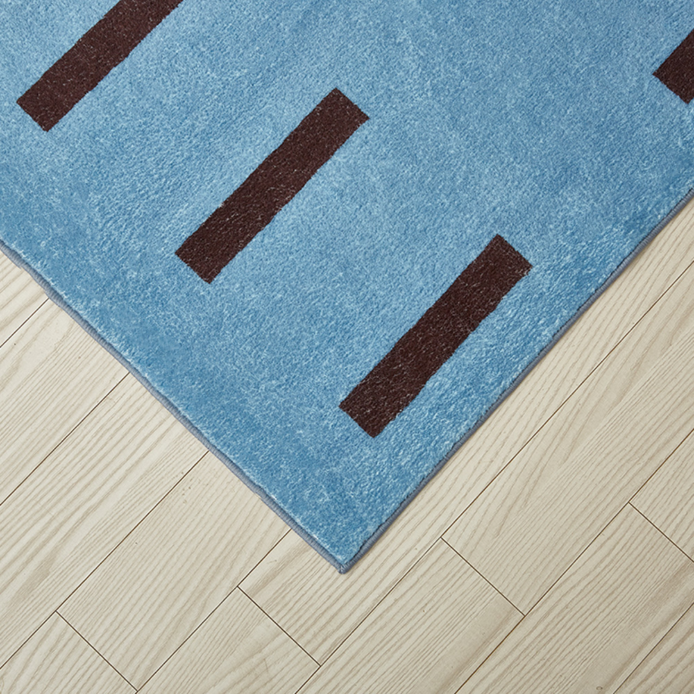 루에바 리듬스틱 아이방 러그 사계절 고밀도 미끄럼방지 논슬립 워셔블 더스티블루, 100x150cm - 상세 이미지 5