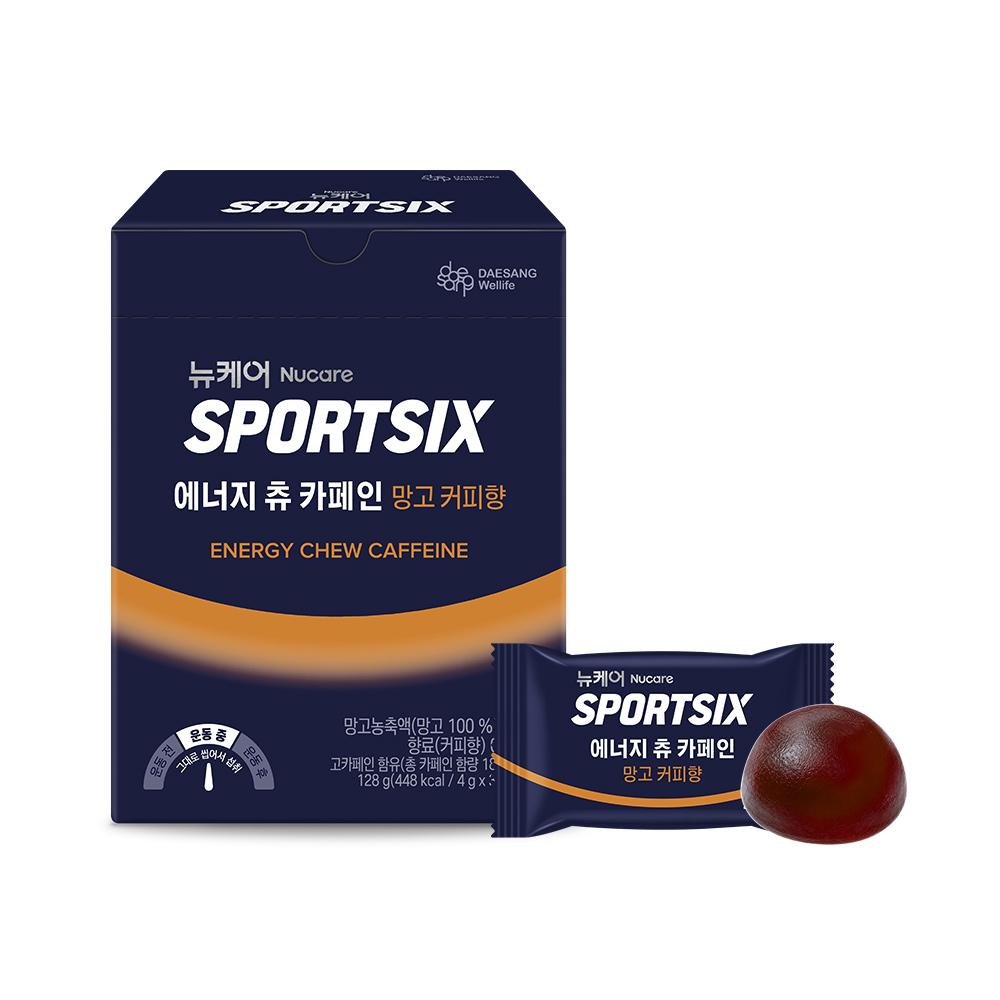 뉴케어 스포식스 에너지 츄 젤 구미, 32개입 망고 커피향, 128g, 4개 - 상세 이미지 5