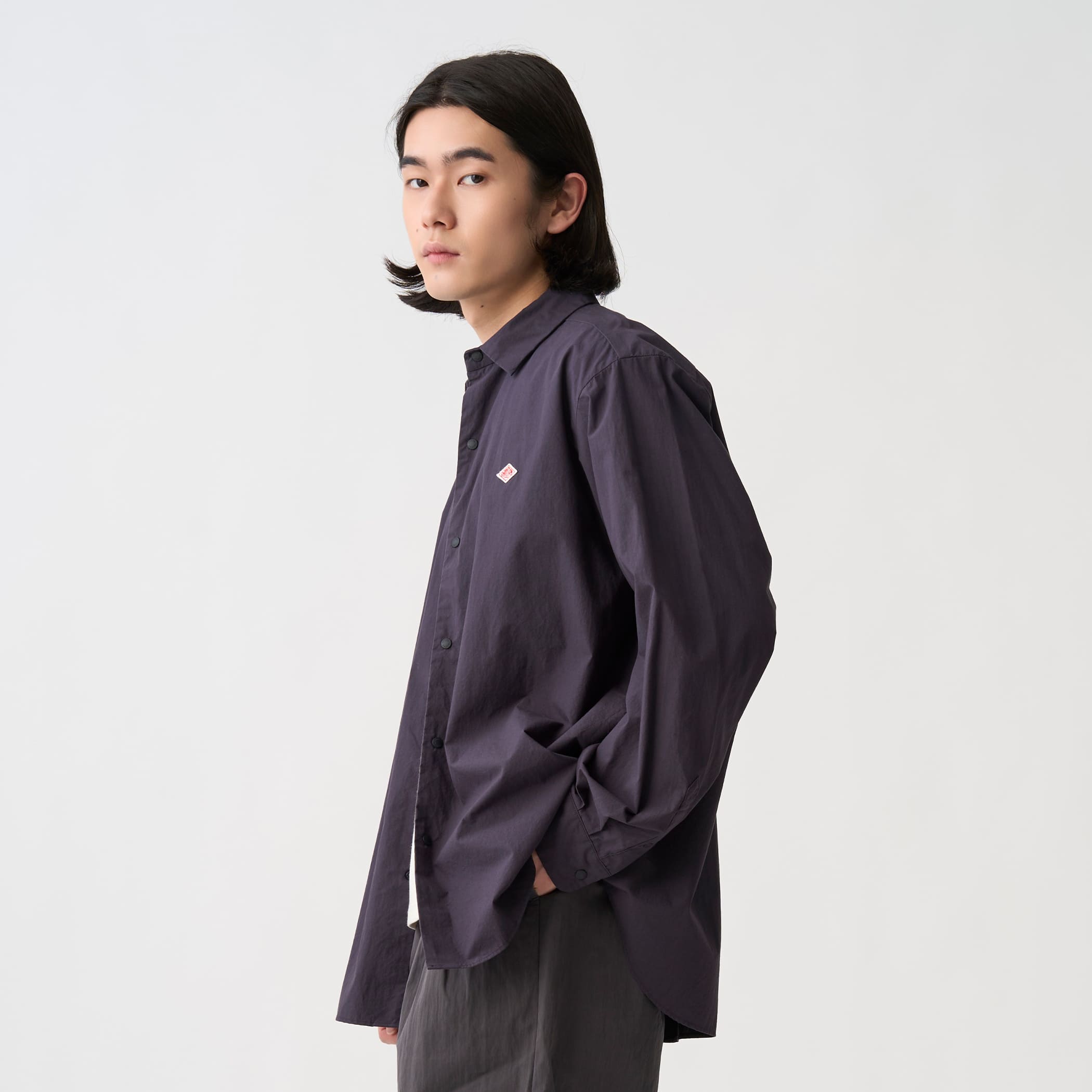 단톤 코튼 타이프라이터 링클 스냅버튼 카라 셔츠 남성 26FW [관부가세포함] - 상세 이미지 3