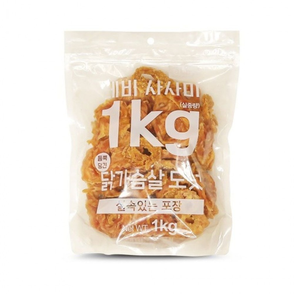 테비 강아지 닭가슴살 도넛 1kg 고단백 육포 간식 대용량 - 상품 이미지