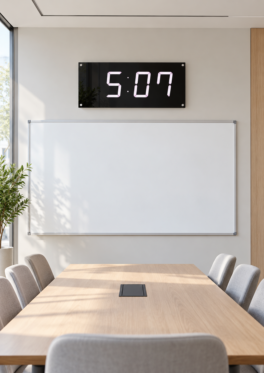 티자인(TESIGN) 100R FM 전파수신 72.5cm 벽시계 화이트 LED(W) - 상세 이미지 2