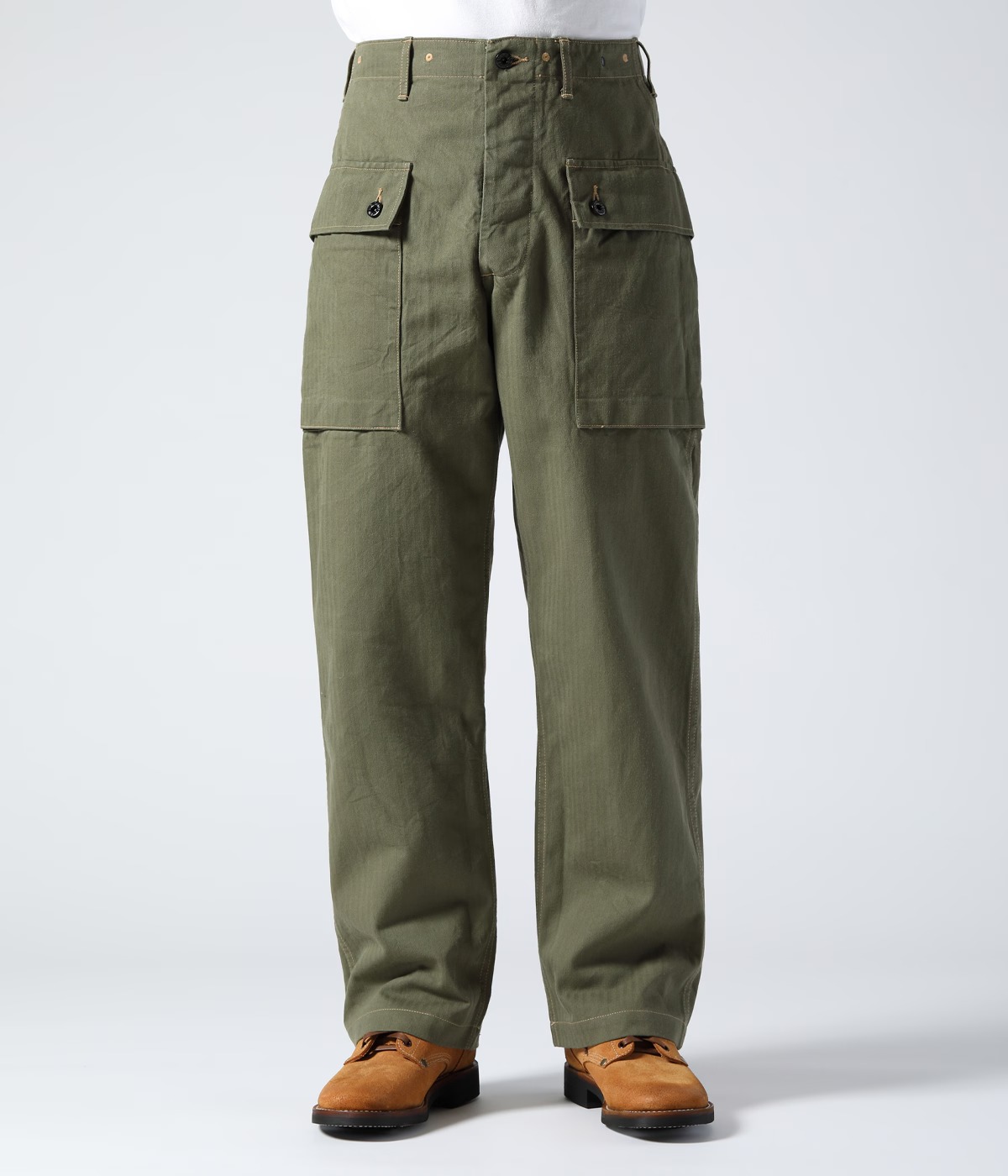 버즈릭슨 M-1944 코튼 HBT 헤링본 와이드 USMC 밀리터리 카고 팬츠 BR42501 - 상품 이미지