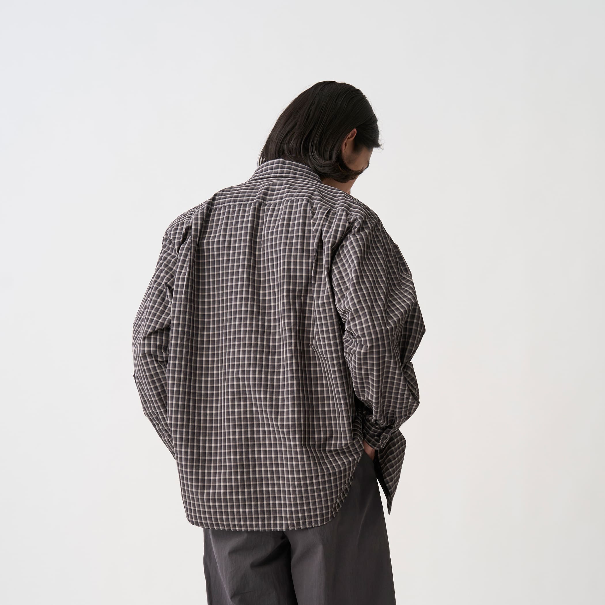 단톤 나일론 레귤러 카라 체크 셔츠 남방 남성 26FW [관부가세포함] 이미지 8