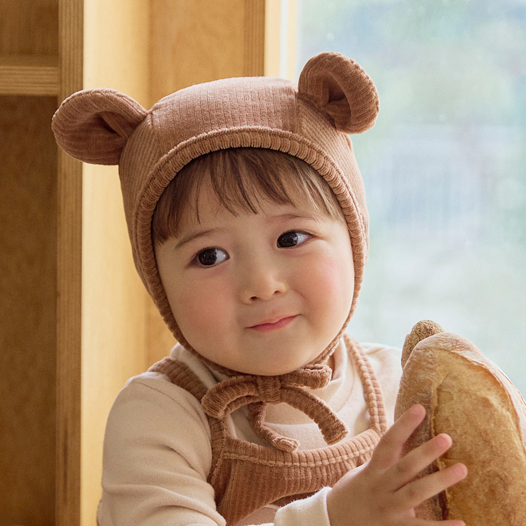 두니 곰돌이 모자 브라운