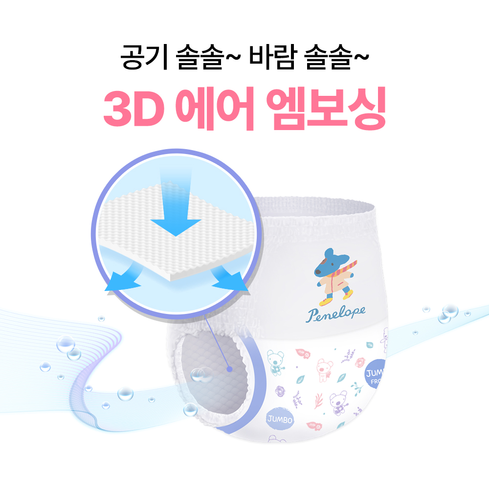 페넬로페 씬씬씬 플러스 팬티 기저귀 빅형 여아용 192매 이미지 6