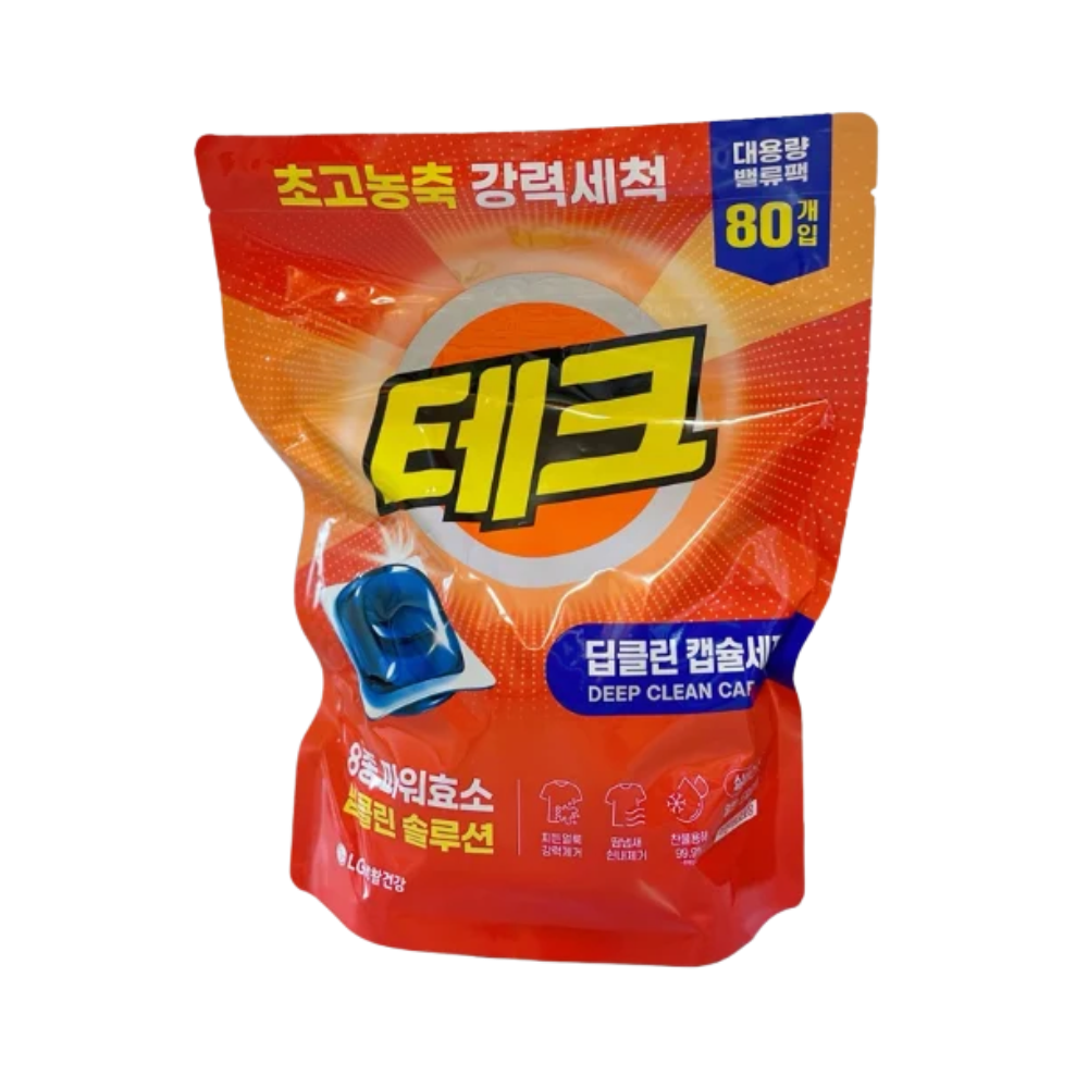 테크 딥클린 초고농축 캡슐세제 80개입 x1개 - 메인 이미지