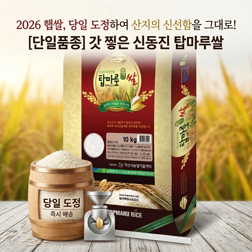 26년 햅쌀 익산농협 신동진 단일품종 탑마루 최근도정 농협쌀 10kg, 1개 - 상세 이미지 4