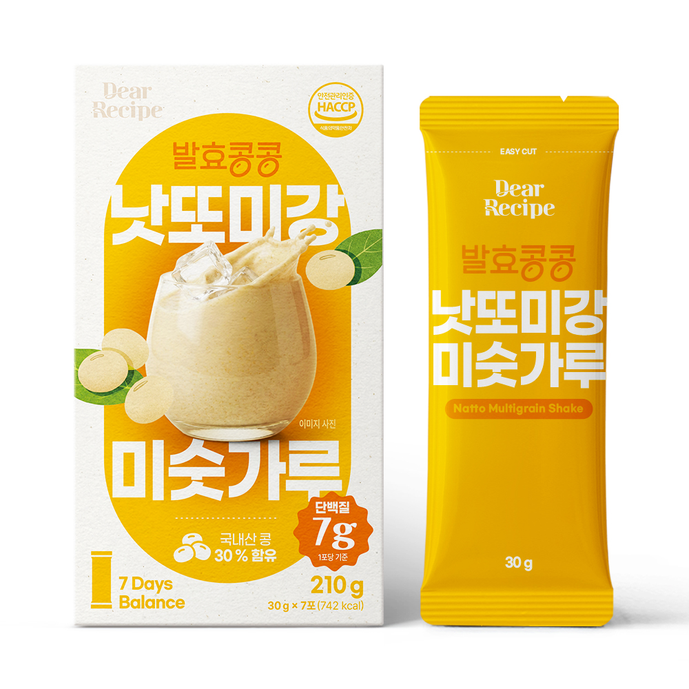 발효콩콩 낫또 미숫가루 210g 7포 아침 식사 대용 속편한 단백질 식이섬유 - 상품 이미지