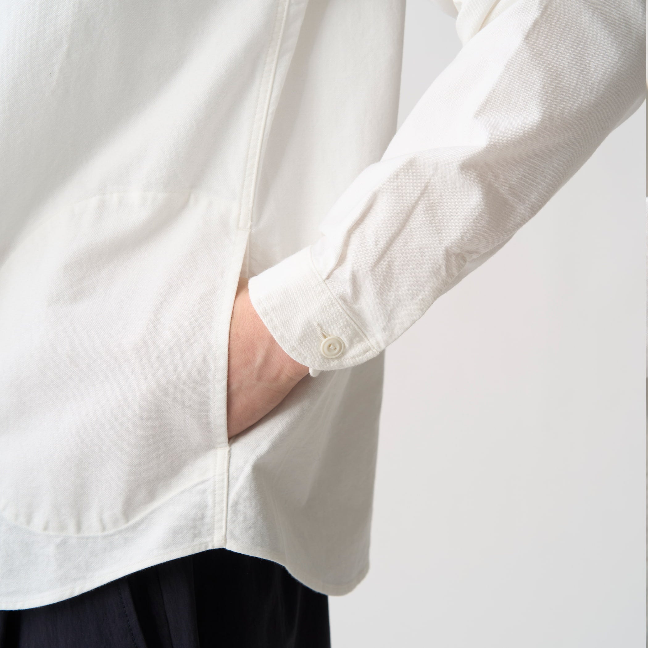 단톤 옥스포드 밴드 칼라 무지 로고 셔츠 남방 여성 26FW [관부가세포함] 이미지 7