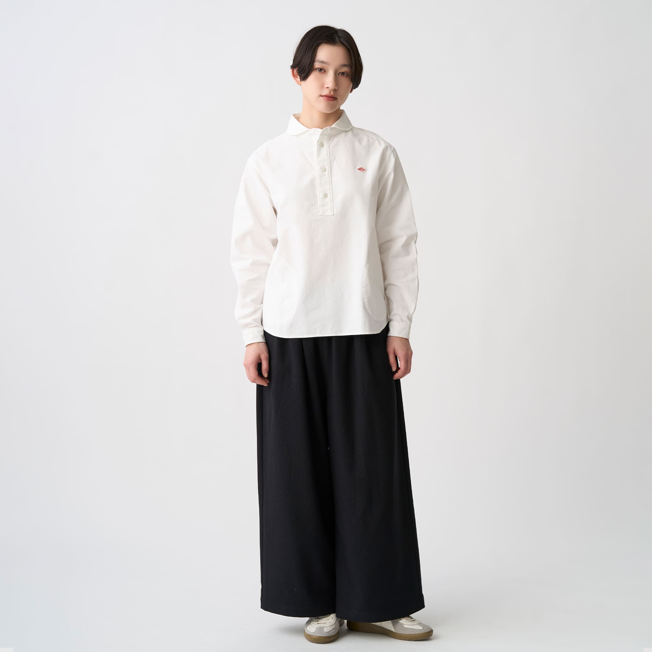 단톤 옥스포드 라운드 칼라 풀오버 반집업 긴팔셔츠 여성 26FW [관부가세포함] - 상세 이미지 4