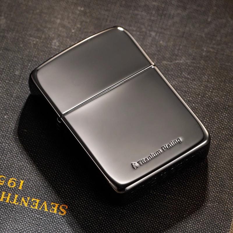 ZIPPO 라이터 (블랙) 티타늄 도금 아피아 미러 등유 바람막이 아이디어 지포라이터 - 상품 이미지