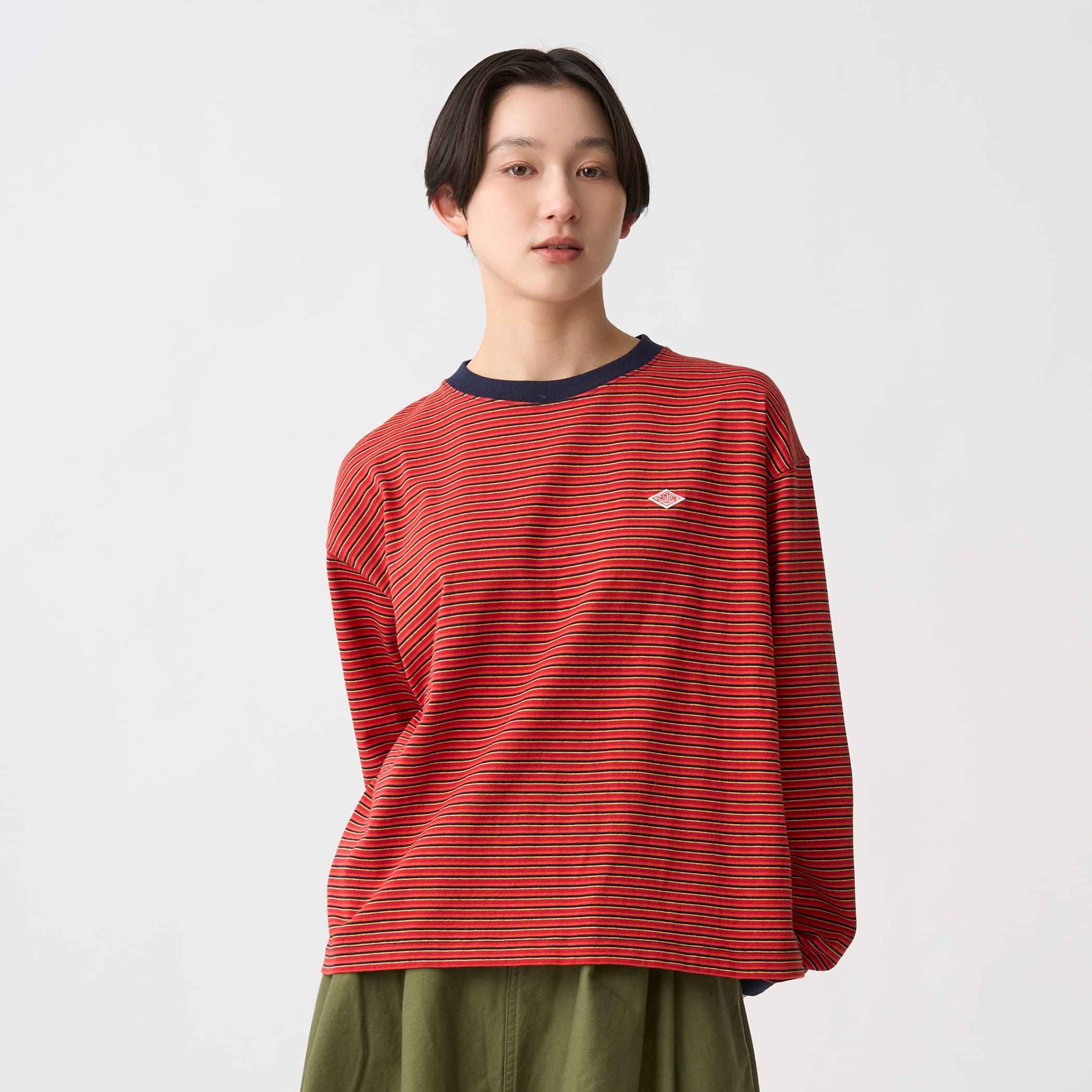단톤 스트라이프 롱슬리브 긴팔 나그랑 로고 티셔츠 여성 26FW - 상세 이미지 2