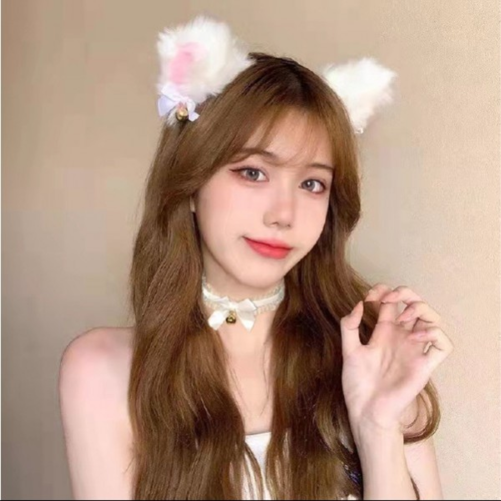 고양이 머리띠 할로윈 코스튬 방울 목걸이 초커 목걸이 코스튬 액세서리 고양이 귀 헤어밴드 - 상품 이미지