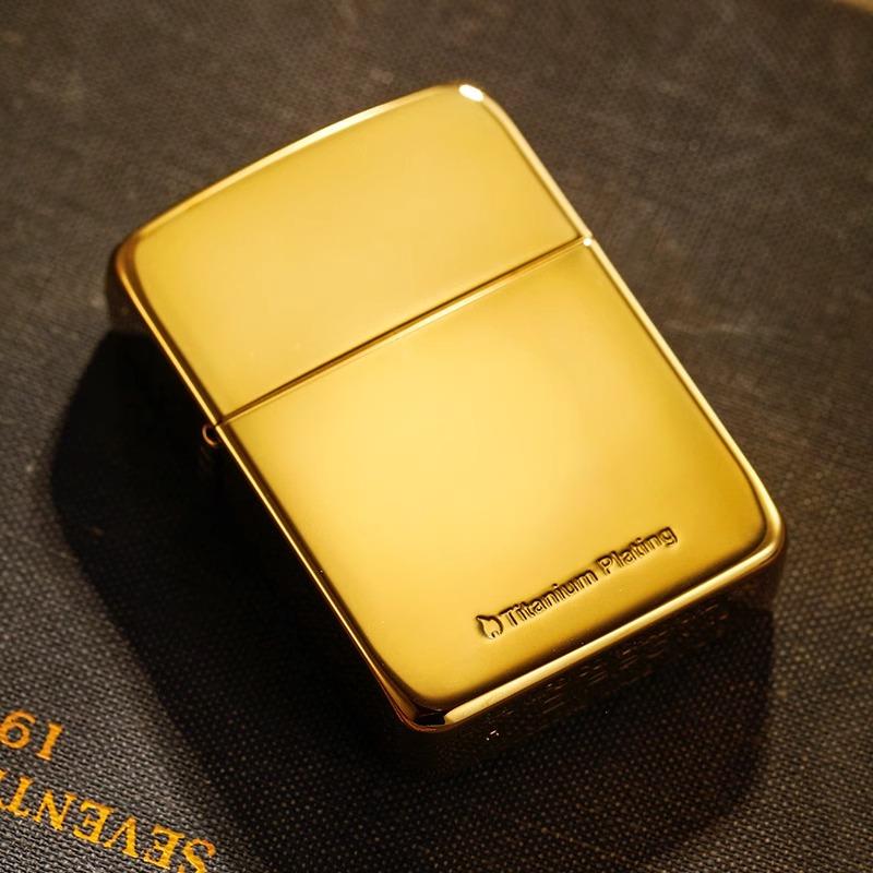 ZIPPO 라이터 (골드) 티타늄 도금 아피아 미러 아이디어 남성 선물 지포라이터 - 상품 이미지