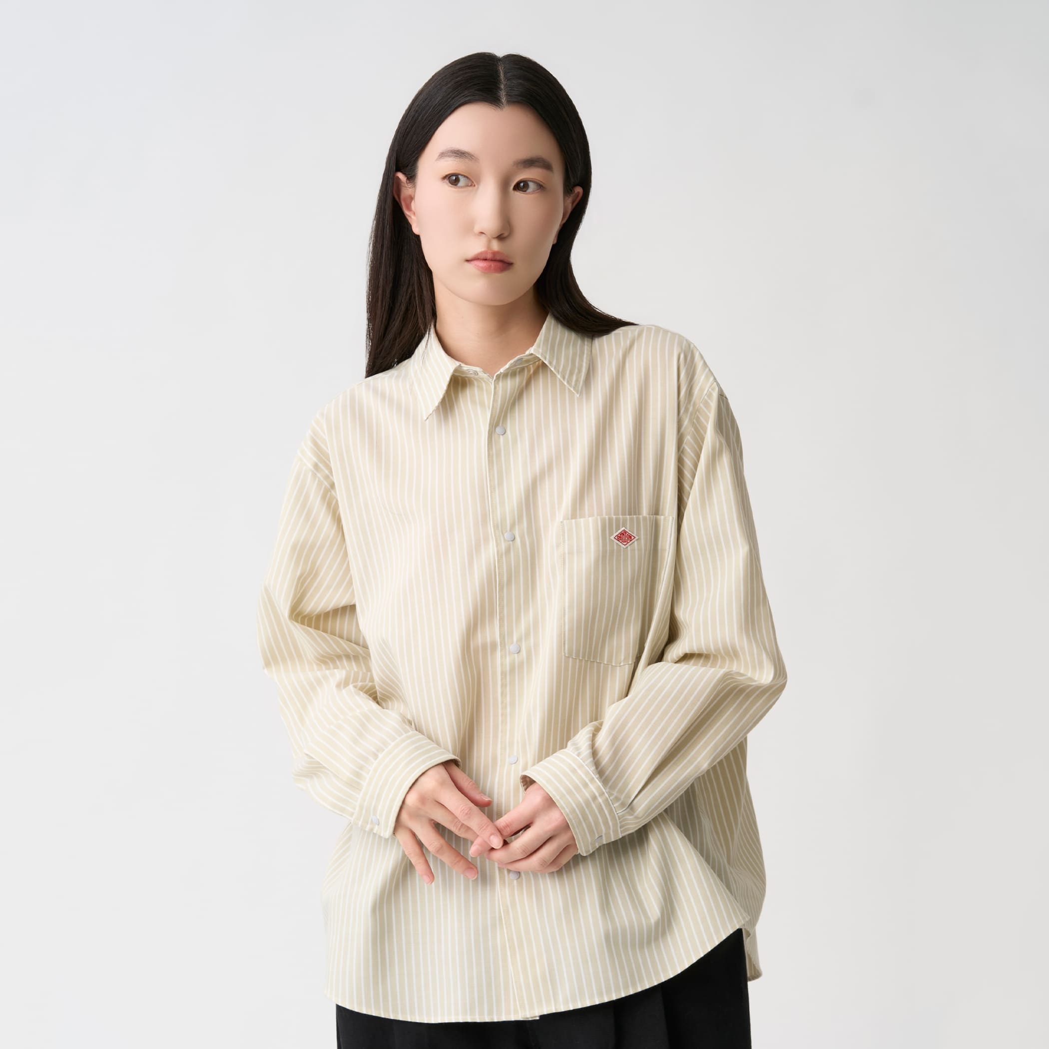 단톤 옥스포드 클래식 칼라 긴팔 로고 셔츠 남방 여성 26FW [관부가세포함] - 상세 이미지 2