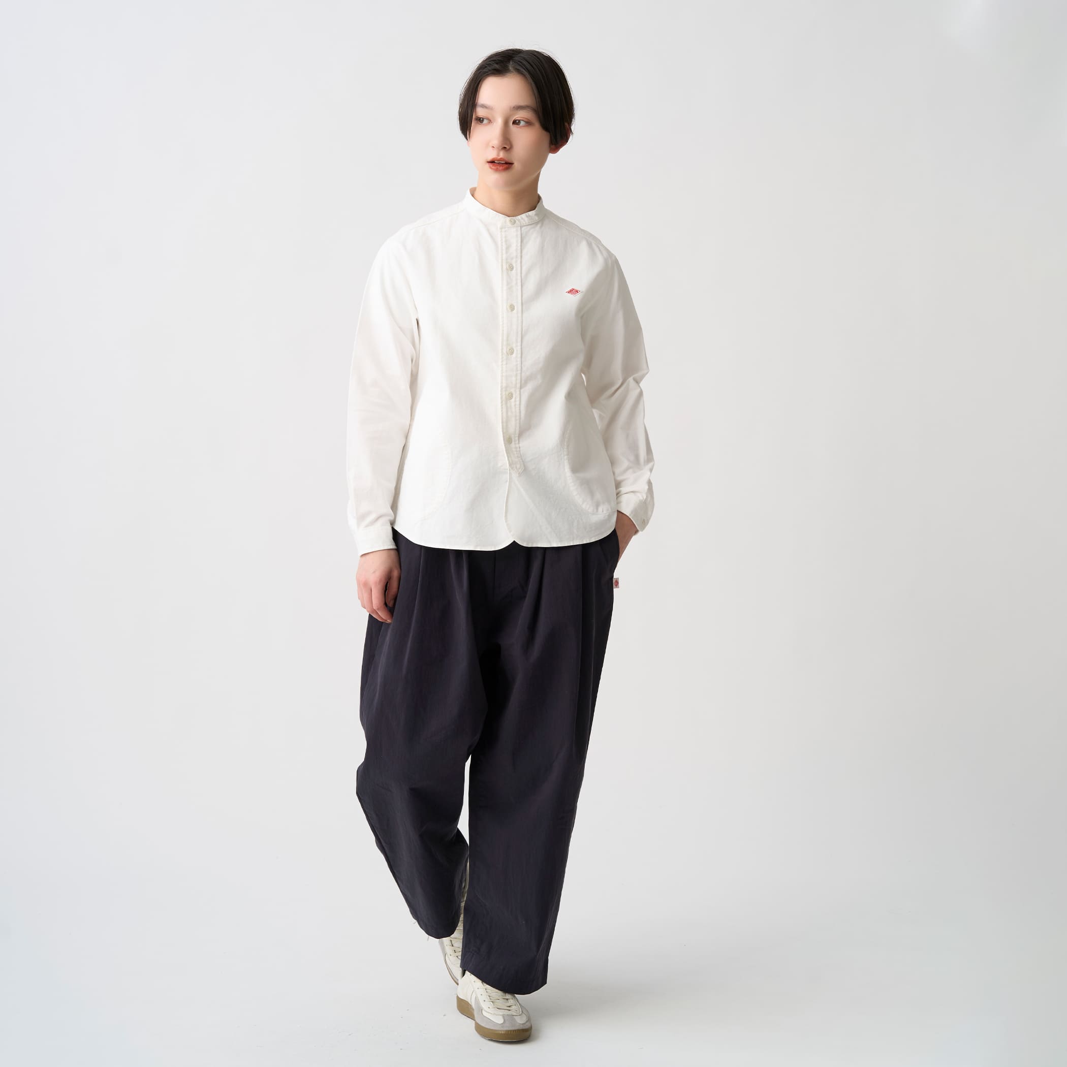 단톤 옥스포드 밴드 칼라 무지 로고 셔츠 남방 여성 26FW [관부가세포함] - 상세 이미지 5