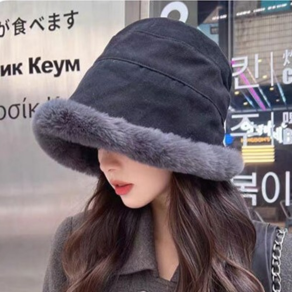 겨울 여성 털모자 코듀로이 버킷햇 에스키모 방한모 보온 벙거지 - 상세 이미지 3