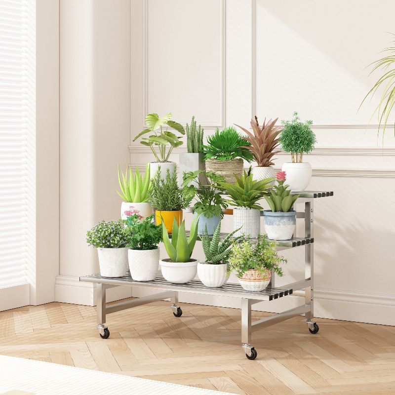 철제 화분받침대 이동식 베란다 다육이 진열선반 2단 폭80cm 기본 - 상세 이미지 5