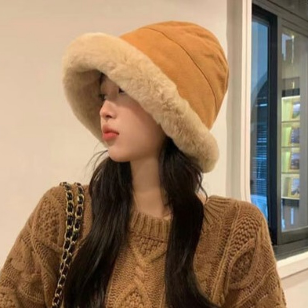 겨울 여성 털모자 코듀로이 버킷햇 에스키모 방한모 보온 벙거지 - 상품 이미지