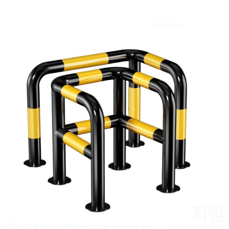 소화전 보호가드 주차장 볼라드 안전 난간 L형 1단 1.5mm - 상품 이미지