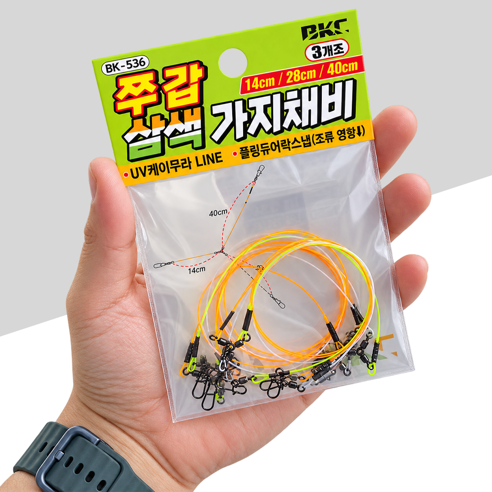 백경 쭈갑 삼색 가지 채비 쭈갑채비 쭈꾸미채비 삼각채비 갑오징어채비 - 상품 이미지
