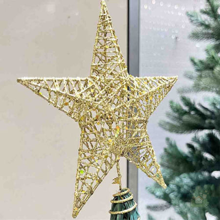 Nanan Jide Decorative Products PNOD LED 트리 탑별 15x19cm 골드 크리스마스장식 트리별