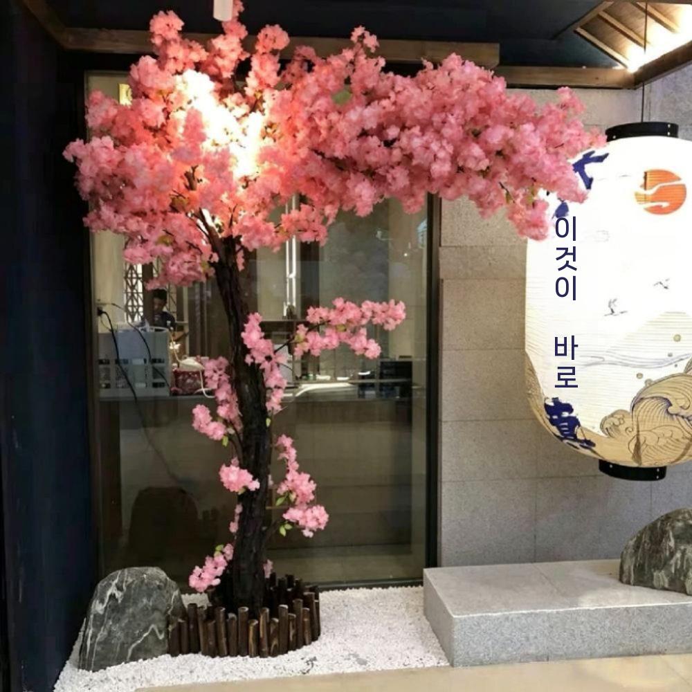 인조벚꽃나무 조화 장식 인테리어 술집 포토존 대형 높이 2m x 너비 1.5m - 메인 이미지