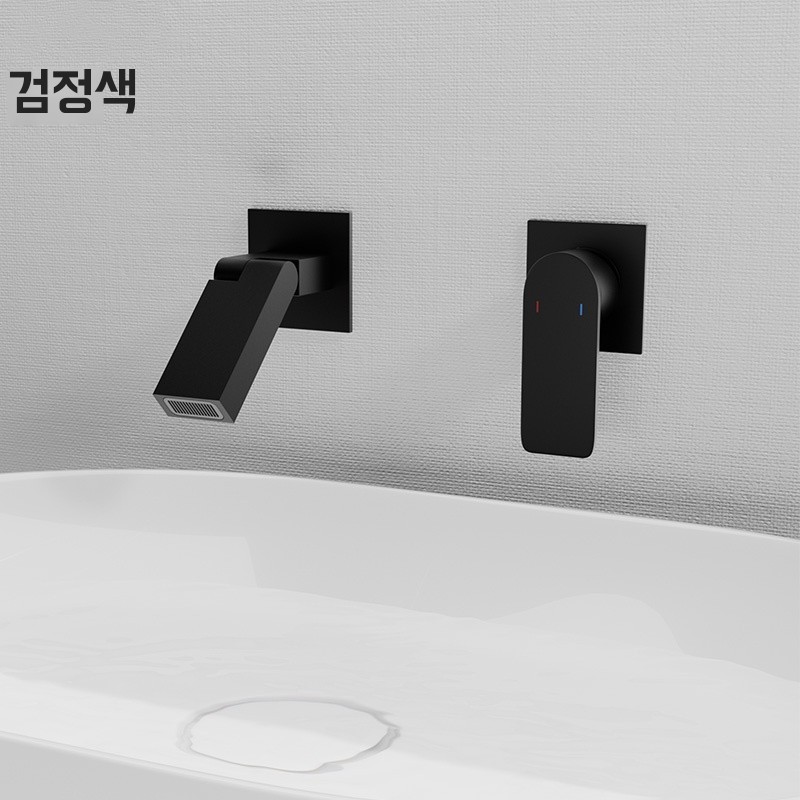 세면대 수전 매립형 비매립형 냉온수 욕실 수도꼭지 블랙 화이트 그레이 골드