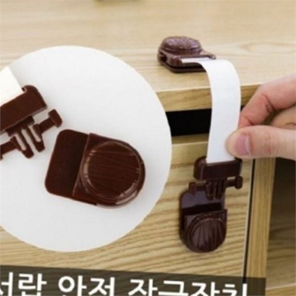 어린이 서랍 잠금 장치 스트랩 서랍 안전 장치 붙이는 방지 - 상품 이미지