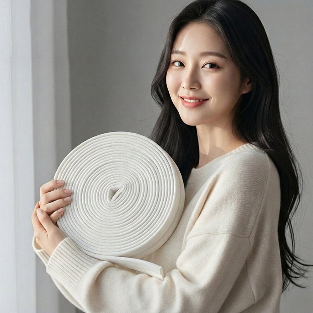 끼우는 문풍지 창문 틈새막이 창틀 틈막이 샷시 스펀지 우레탄 실리콘 바람막이 10M - 상품 이미지