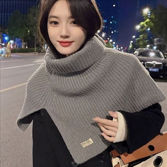 숄더 목폴라 넥 워머 터틀넥 니트 넥 워머 골지 여자 니트숄더터틀넥 - 상품 이미지