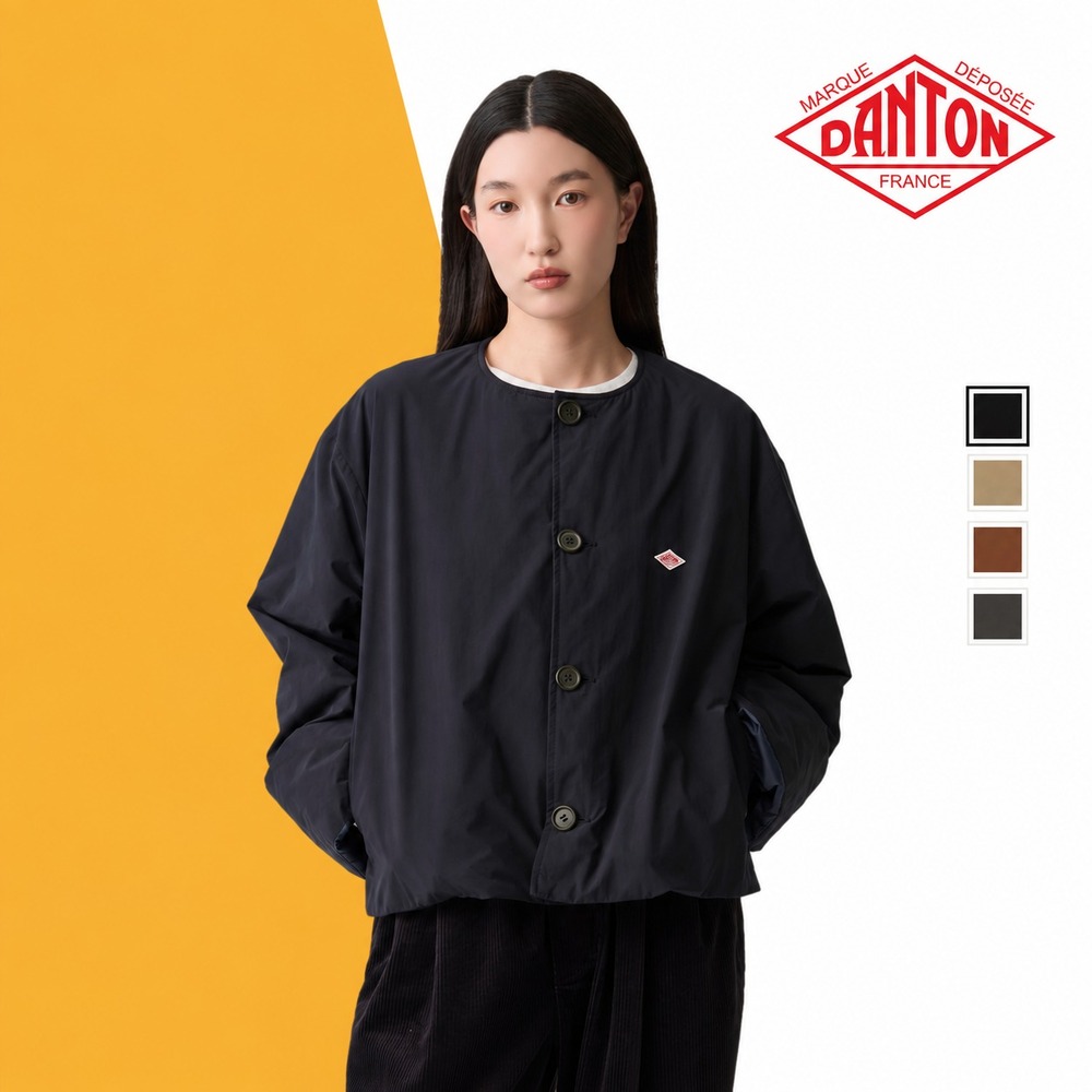 단톤 피치 타프타 인슐레이션 노카라 카라리스 와이드 커버올 워크 자켓 여성 26FW - 상품 이미지