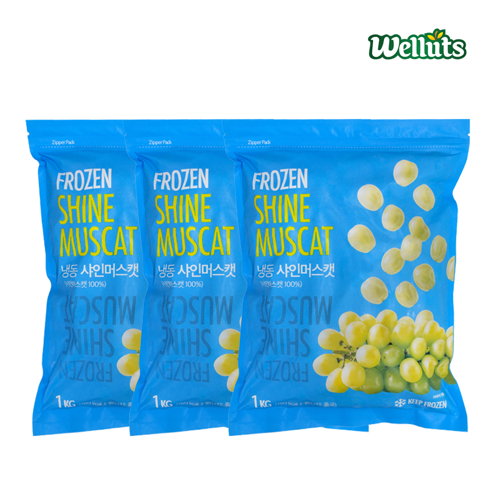 웰루츠 냉동 샤인머스캣 1kg, 3개 - 상품 이미지
