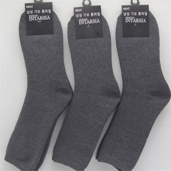 따뜻한 남성 기모 양말 3켤레 보온 남성 겨울 데일리 - 상품 이미지