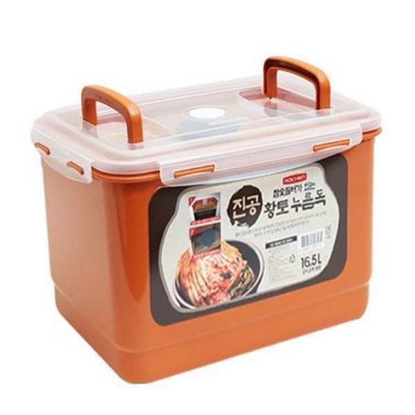 김치 보관 통 16.5L 참숯 진공 누름독 김치통 - 상품 이미지