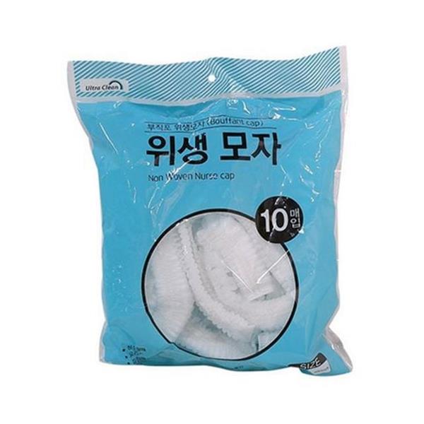 산업용 부직포 위생모 10매입 일회용 위생모 모자 조리모 주방 급식 - 상품 이미지