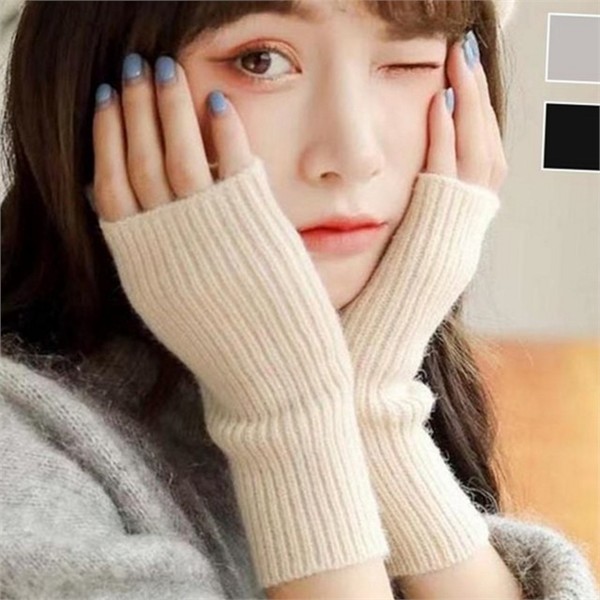 베이직 여성 니트 워머 오픈 여성 골지 데일리 하프 - 메인 이미지