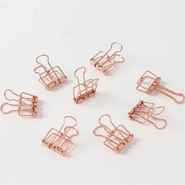 문구용 사무용 집게 클립 2cm 8개 소형 철제 더블 클립 - 메인 이미지