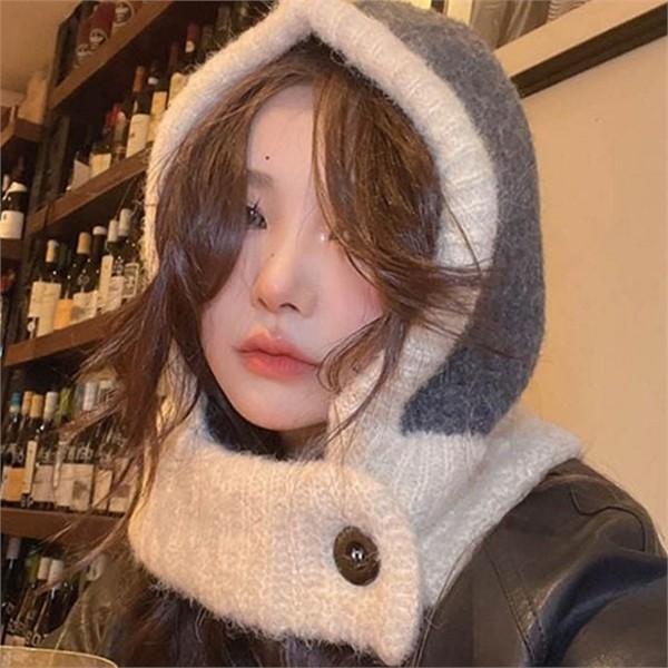 일체형 겨울 목도리 바라클라바 머플러 모자 방한 후드 - 상품 이미지