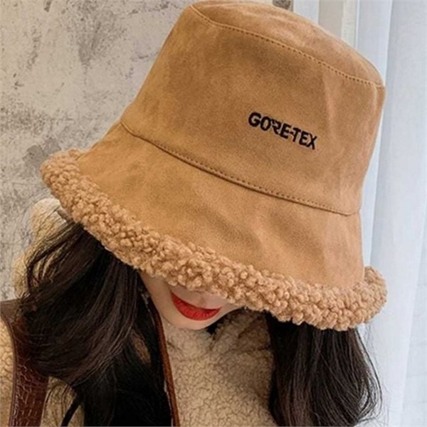여성 버킷 햇 리버시블 벙거지 모자 뽀글이 플리스 - 상품 이미지