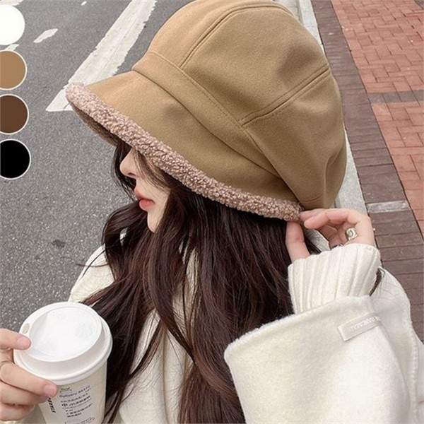 꾸안꾸 버킷 햇 모자 데일리 벙거지 모자 겨울 양털 - 메인 이미지