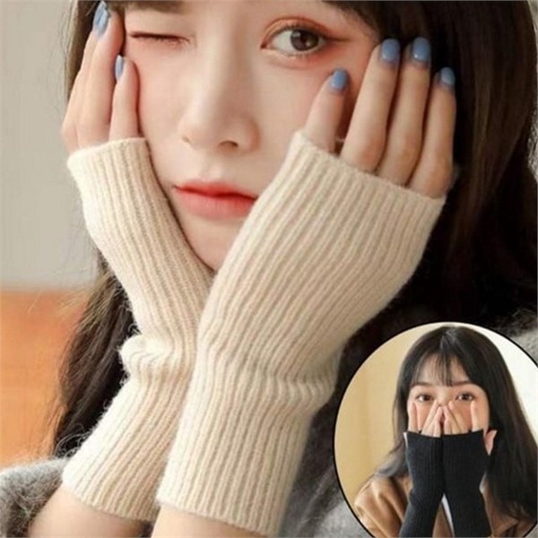 부드러운 여성 니트 손 토시 암워머 팔 토시 데일리룩 - 상품 이미지