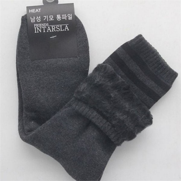 데일리 남성 기모 양말 5켤레 두줄 남성 장목 겨울 - 상품 이미지