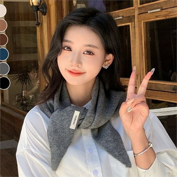 패션 삼각 스카프 겨울 보온 니트 목도리 워머 - 상품 이미지