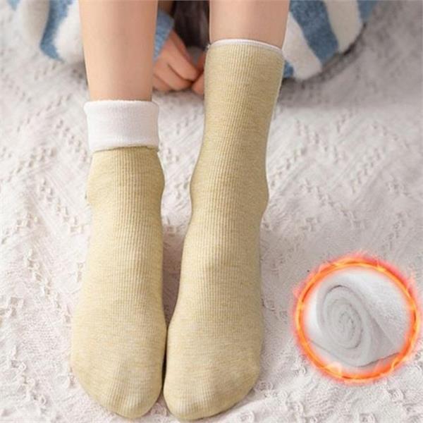 따뜻한 여성 기모 양말 데일리 여성 골지 양말 발목 겨울 - 상품 이미지