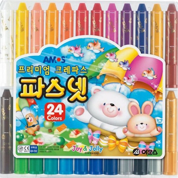 놀이용 크레파스 다색 24색 크레용 미술 유치원 - 메인 이미지