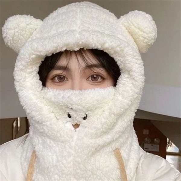 따뜻한 여성 바라클라바 귀여운 뽀글이 바라클라바 겨울 데일리 워머 - 메인 이미지